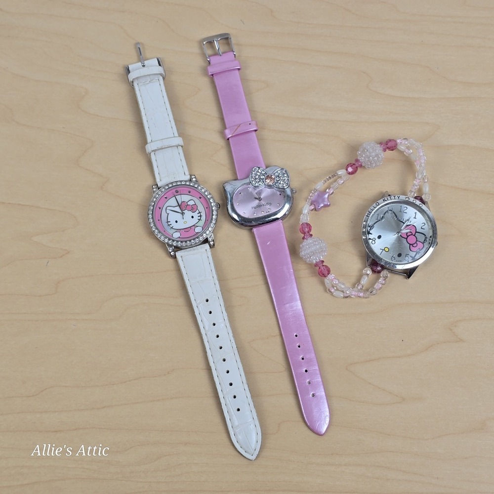 Hello Kitty Watch Fashion Stainless Analog Quartz Women Girls Kids Pink Untested